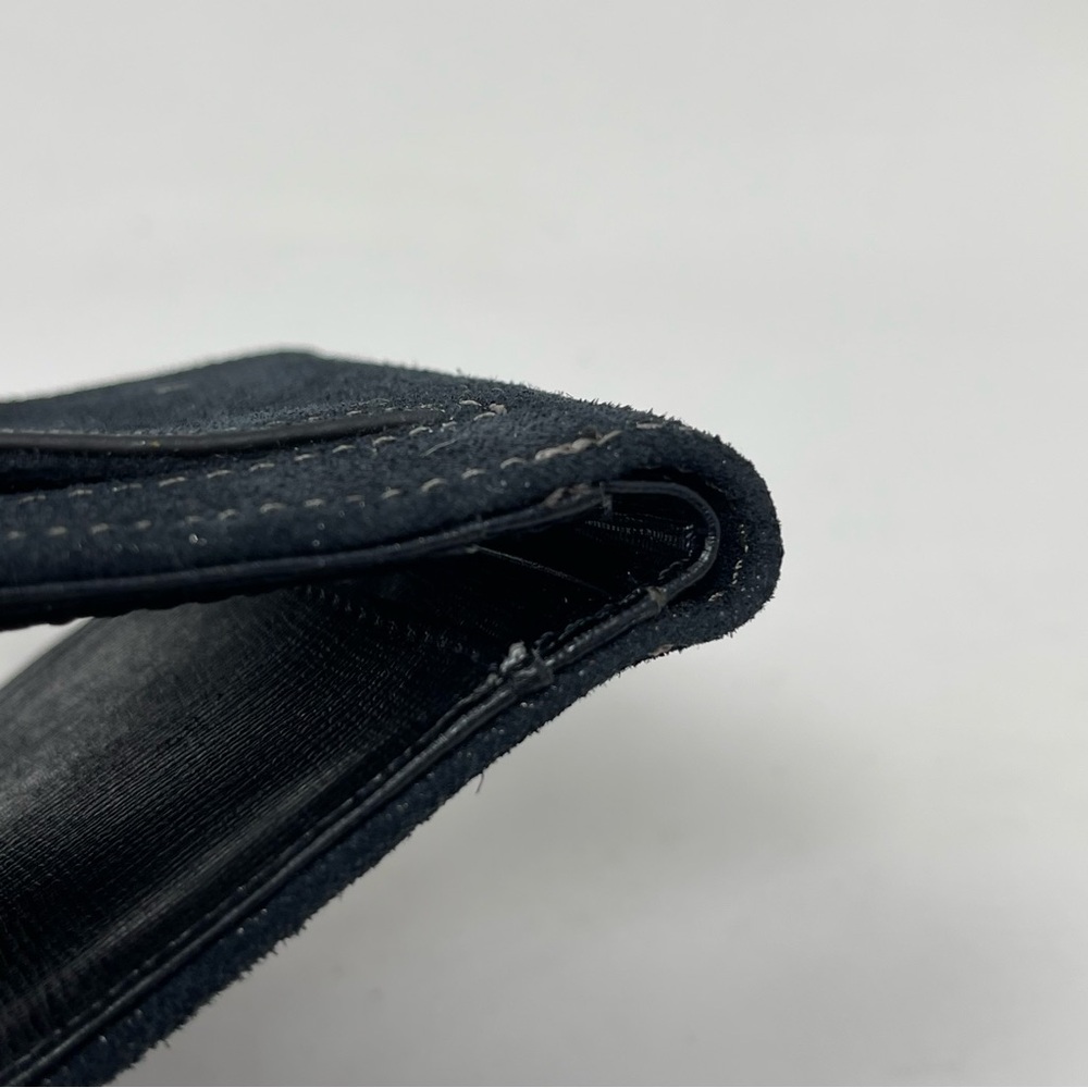 Fossil Madison Bifold Wallet Black Shimmer Nubuck Suede RFID Zippered Coin Pouch - Picture 7 of 11